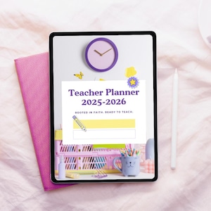 Faith-Based Teacher Planner 2025-2026 | Devotional & Weekly Lesson Planner | Christian Teacher Gift | June to June School Year Organizer