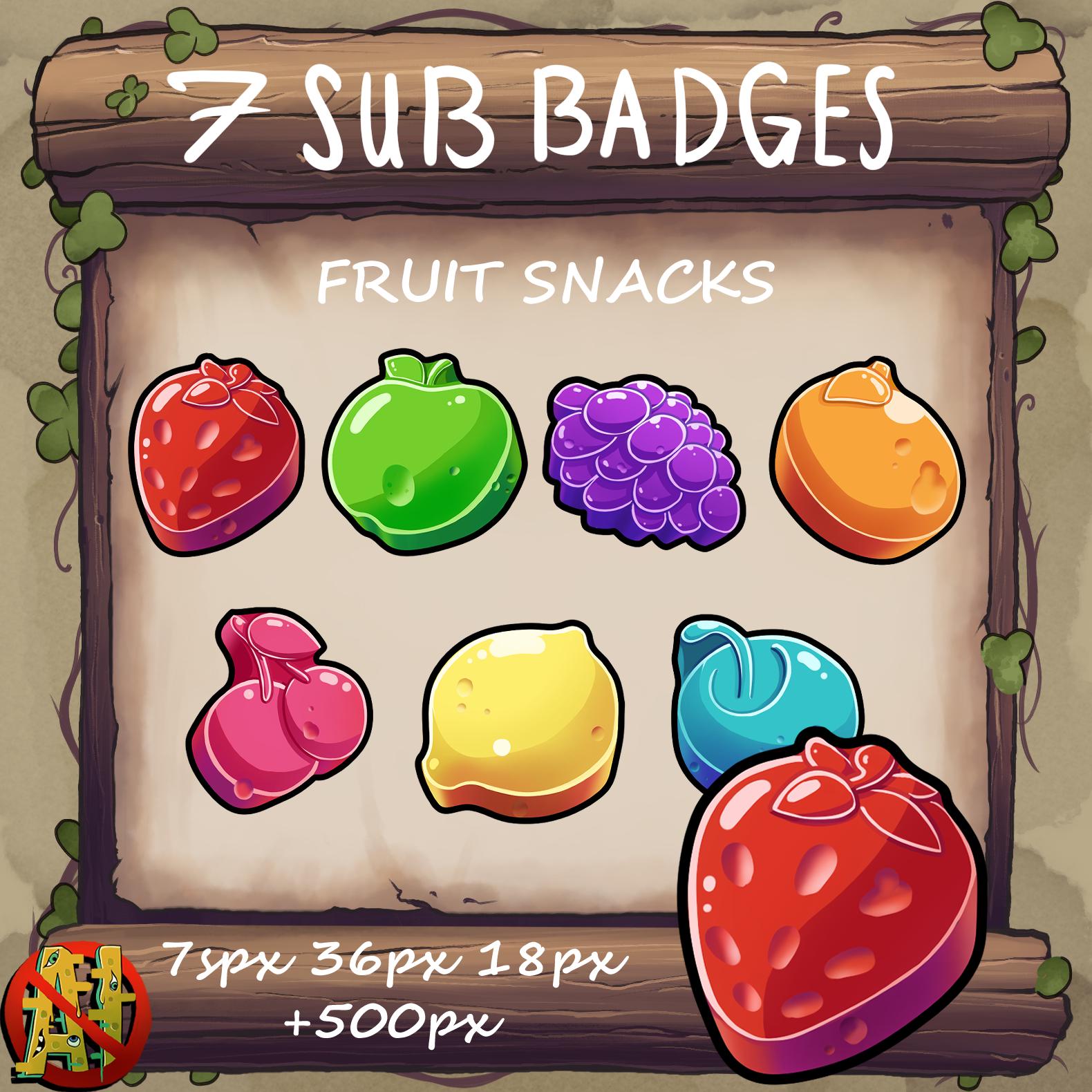 Fruit Snacks Gummy Sub Badges for Twitch