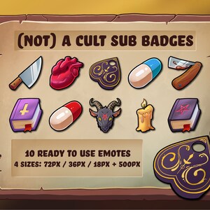 Cult Sub / Bit Badges for Twitch - halloween Spiritual Occult Ouija Board Demonic Pentagram Ritual