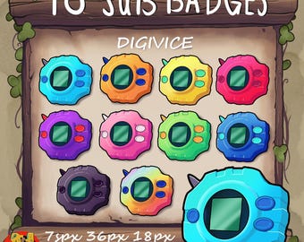 Digivice Sub / Bit Badges for Twitch - Digital Device Anime Monster