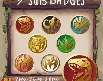 Power Coins Power Ranger Sub / Bit Badges Set for Twitch