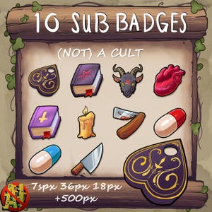 Cult Sub / Bit Badges for Twitch - halloween Spiritual Occult Ouija Board Demonic Pentagram Ritual