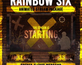 Paquete de superposiciones animadas para transmisiones de Rainbow Six Siege X: Twitch, YouTube, Kick