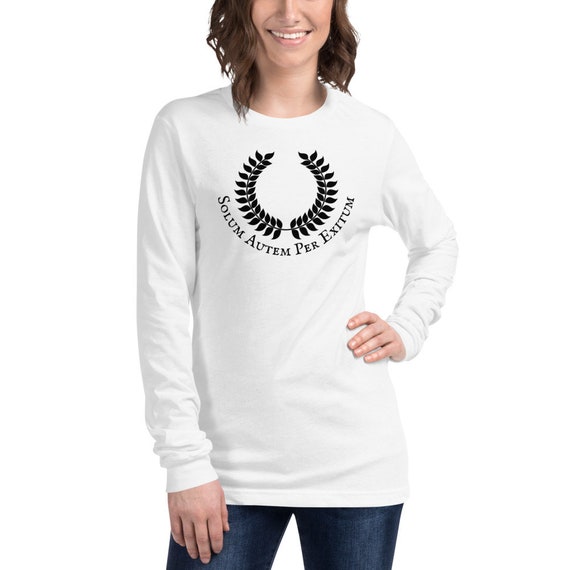 The Only Way Out is Through Unisex Long Sleeve Tee Black Printing