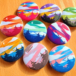 Discreet / Subtle Scenery LGBTQ+ Pride 1.75" Buttons | Lgbt, Lgbtq+, Lesbian, Gay, Bisexual, Pansexual, Genderfluid, Asexual, Aromantic