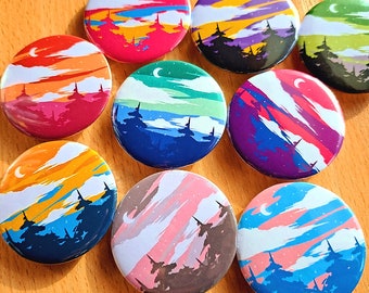 Discreet / Subtle Scenery LGBTQ+ Pride 1.75" Buttons | Lgbt, Lgbtq+, Lesbian, Gay, Bisexual, Pansexual, Genderfluid, Asexual, Aromantic