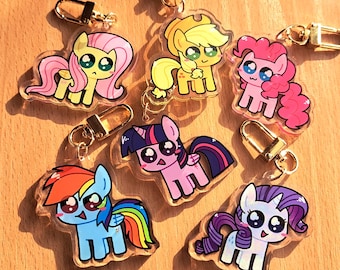 My Little Mane Six 2 Inch Acrylic Keychain Charms