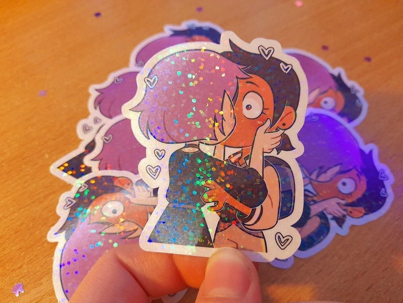 Lumity Kiss Holographic Sticker | The Owl House 