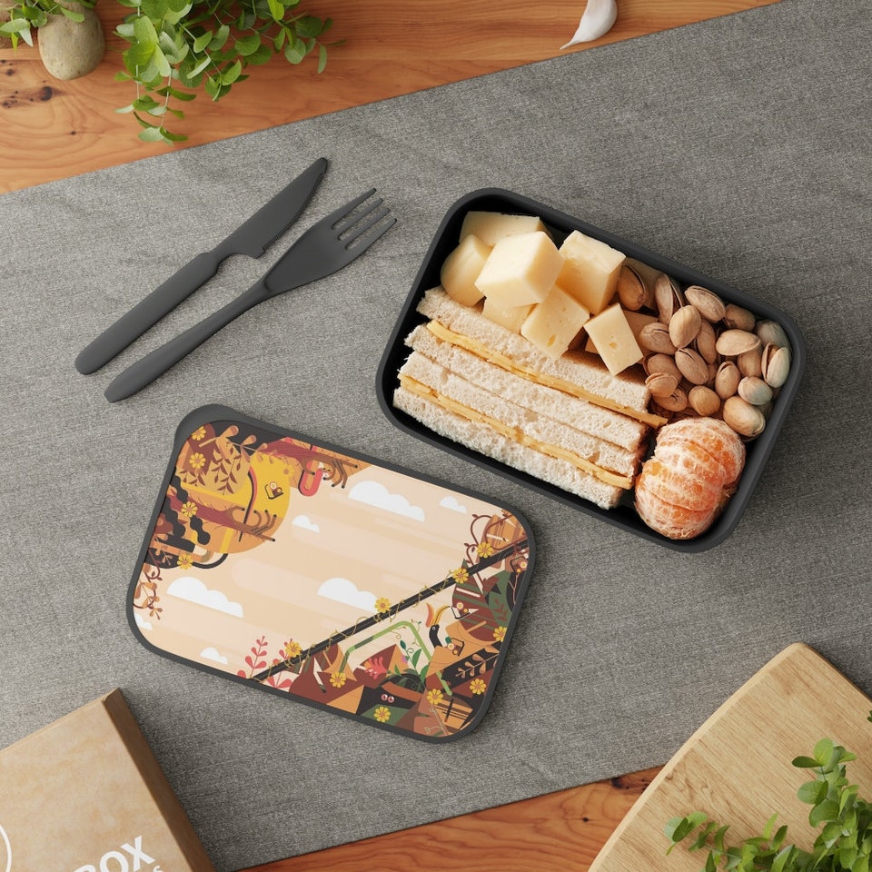 Discover PLA Bento Box with Band and Utensils