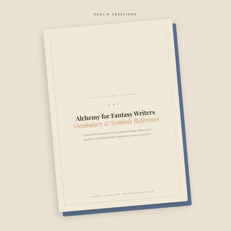 Alchemy Reference Guide for Fantasy Writers — Vocabulary, Symbols & Worldbuilding Desk Companion PDF image 4