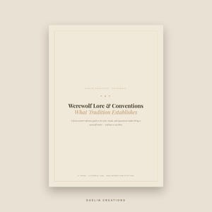 Guia de Referência sobre Lobisomens: Convenções e Tradições — Manual de Escrita de Ficção, Ferramenta para Criação de Mundos, PDF para Escrita de Gênero imagem 3
