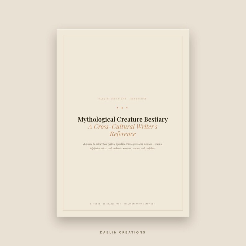Mythological Creature Bestiary — Cross-Cultural Writer's Reference Guide | Fantasy Writing Resource | Worldbuilding PDF image 3
