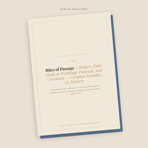 Guide till att skriva bröllop och begravningar | Referens till skönlitterärt hantverk för ceremonier, ritualer och sorgscener | Utskrivbar PDF-arbetsbok för författare bild 3