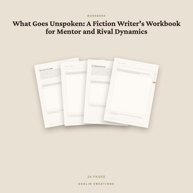 Cuaderno de trabajo sobre dinámicas de mentor y rival / Cuaderno de trabajo imprimible para escritura de ficción / Ejercicios de estructura de trama de novela para escritores / PDF imagen 4