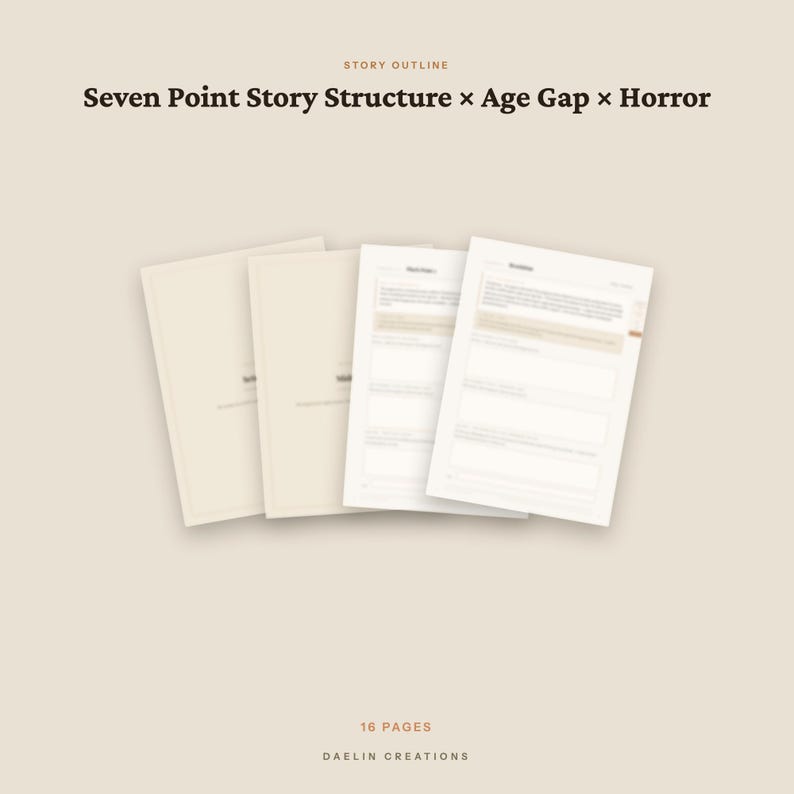 Age Gap Horror | Seven Point Story Structure Beat Sheet | Empty Novel Outline · GoodNotes PDF image 4
