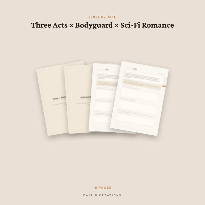 Bodyguard-Science-Fiction-Romanze | Handlungsplan für drei Akte | Romanplaner | GoodNotes-PDF Bild 4