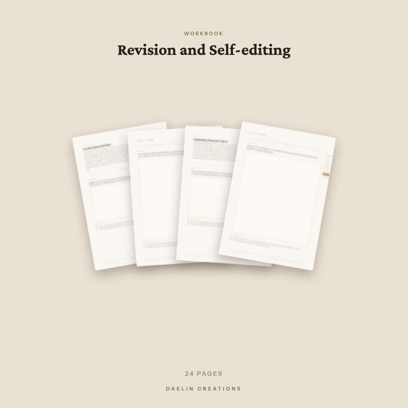 Revision and Self-Editing Workbook for Fiction Writers | Printable Novel Editing Guide | Voice, Line Editing & Read-Aloud Pass image 4