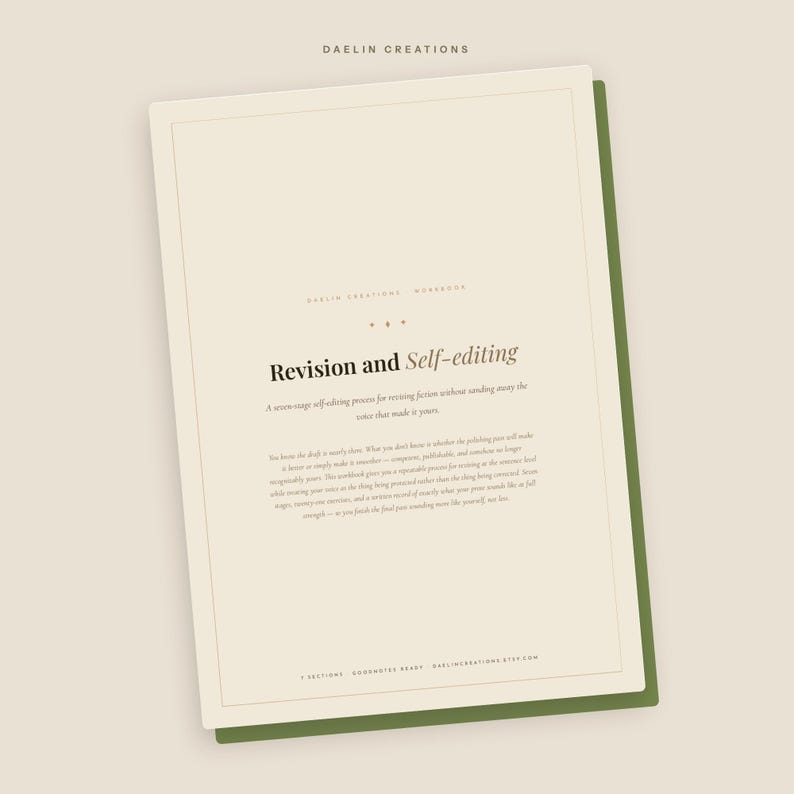 Revision and Self-Editing Workbook for Fiction Writers | Printable Novel Editing Guide | Voice, Line Editing & Read-Aloud Pass image 3