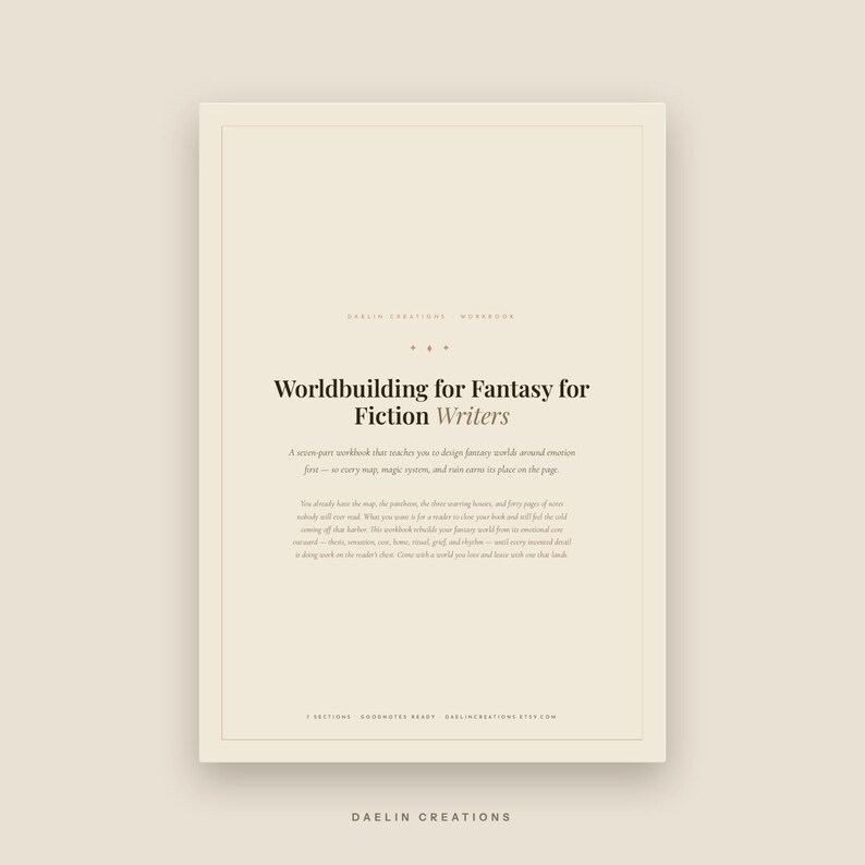 Arbeitsbuch zum Fantasy-Weltenbau für Romanautoren | Druckbare Anregungen zur Romanplanung | Leitfaden zum emotionalen Weltenbau für Autoren Bild 2