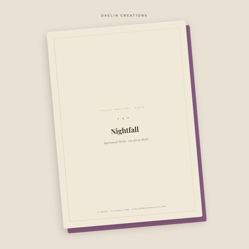 Supernatural Thriller World Bible | Nightfall | One-of-One Exclusive | PDF Download image 3