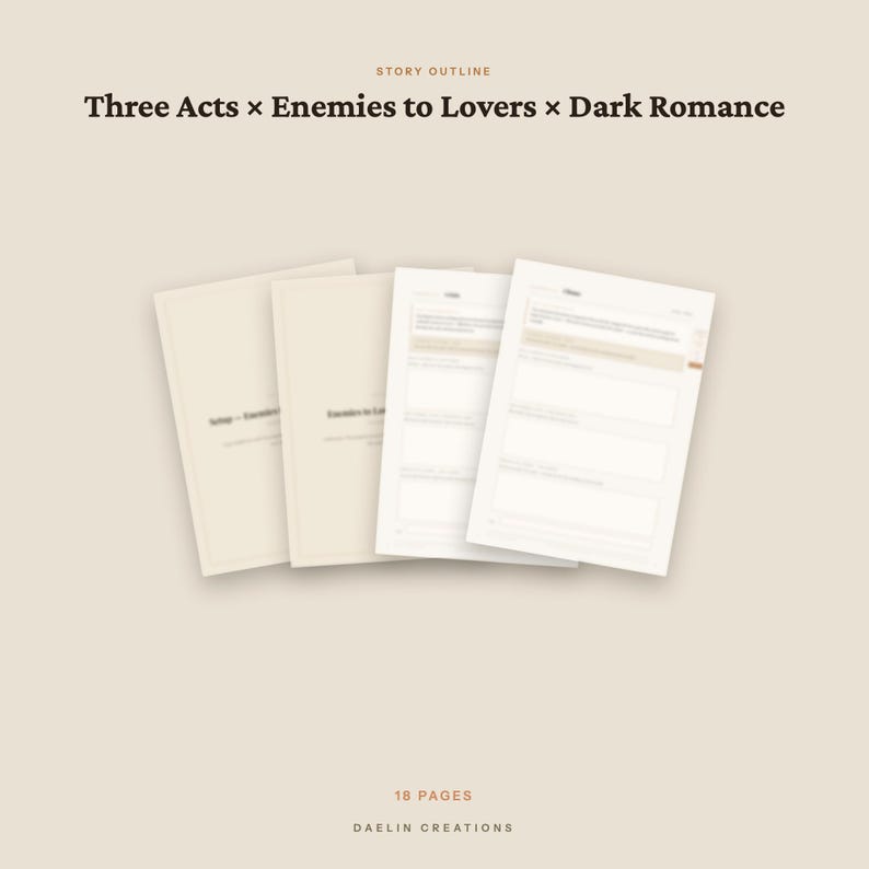 Enemies to Lovers Dark Romance | Three Acts Beat Sheet | Novel Planner | GoodNotes PDF image 4