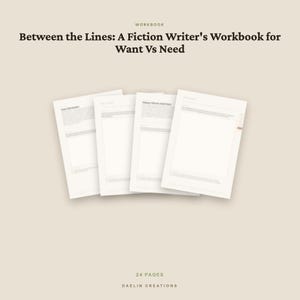 Cuaderno de trabajo para escribir ficción: Deseo vs. Necesidad / Indicaciones imprimibles para motivar a los personajes (para novelistas) / Ejercicios de escritura de historias (PDF) imagen 4
