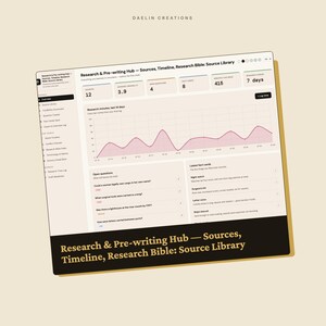 Research and Pre-writing Hub | Sources, Timeline, Research Bible | Source Library | Fact Cards, Timeline Conflicts, Writer Research Bible image 3