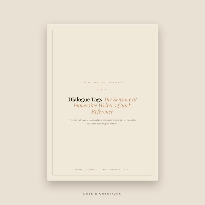 Kurzanleitung für Dialog-Tags – Druckbarer Leitfaden für Belletristikautoren | Tipps für lebendige Dialoge Bild 2