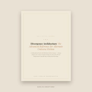 Handleiding voor het schrijven van alternatieve universums, referentie voor het creëren van een alternatieve wereld voor fictieschrijvers, planner voor divergentiepunten, printbare pdf voor romanschrijvers afbeelding 2