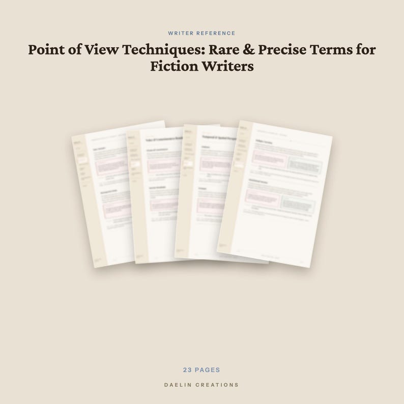 Guide de référence des techniques de point de vue pour les auteurs de fiction — Termes rares, règles d'écriture et exemples (PDF imprimable) image 4