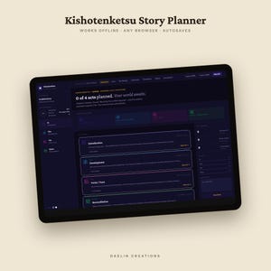 Dashboard-Romanplaner | Interaktives Werkzeug zur 4-Akt-Struktur | Kishotenketsu-Methode Bild 9