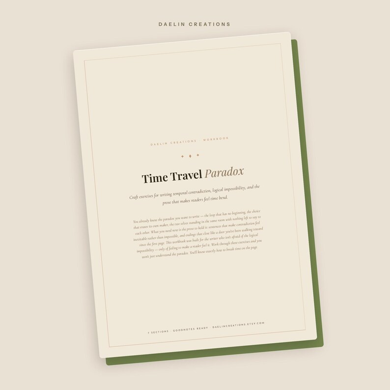 Time Travel Paradox | Craft Exercises for Writers | Printable PDF | GoodNotes Digital Download image 3