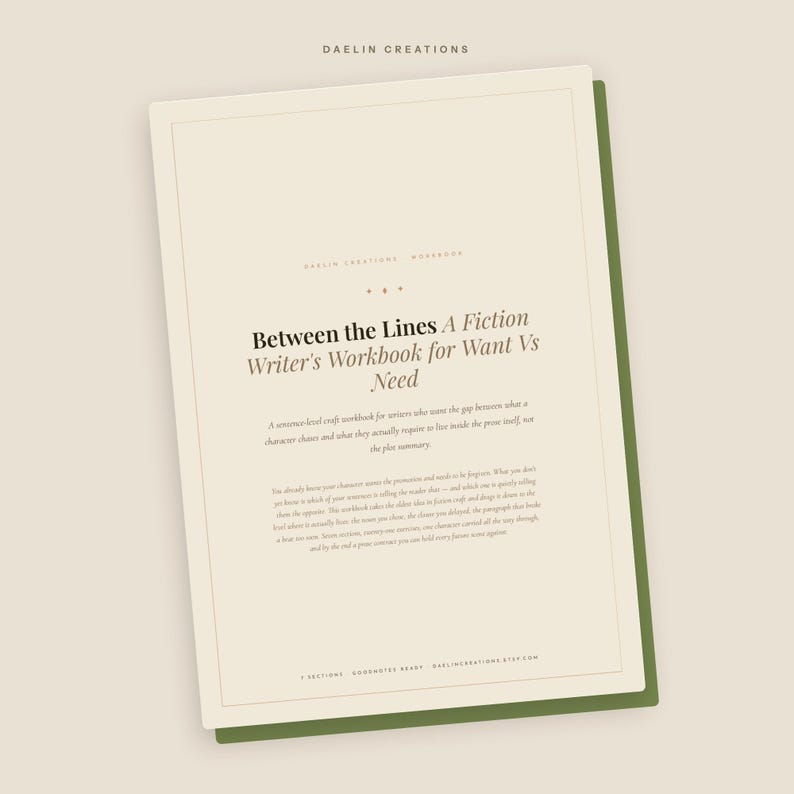 Cuaderno de trabajo para escribir ficción: Deseo vs. Necesidad / Indicaciones imprimibles para motivar a los personajes (para novelistas) / Ejercicios de escritura de historias (PDF) imagen 3
