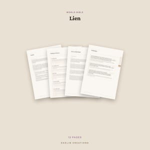 Scifi World Bible — Lien | One-of-One Exclusive · PDF Download | Novel Planner | Goodnotes PDF image 4