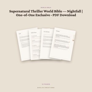 Supernatural Thriller World Bible | Nightfall | One-of-One Exclusive | PDF Download image 4
