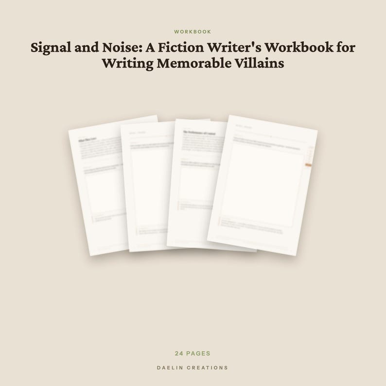 Signal and Noise| Workbook for Writing Memorable Villains | Printable PDF | GoodNotes image 2
