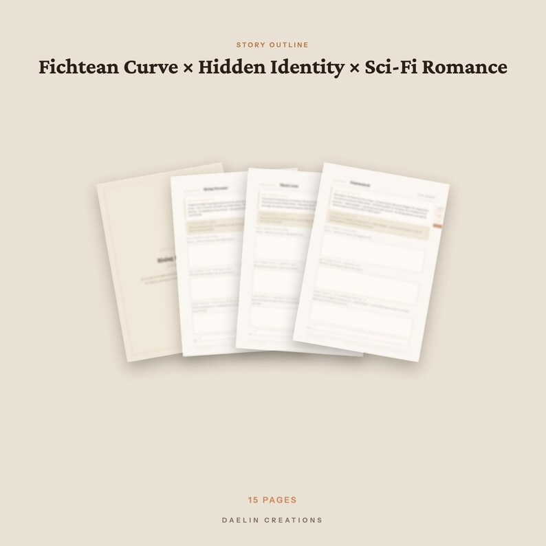 Hidden Identity Sci-Fi Romantiek | Fichtean Curve Beat Sheet | Romanplanner | GoodNotes PDF afbeelding 4