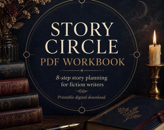 Novel Writing Workbook — 8-Step Story Circle Planner | Dan Harmon Method | Printable Plot Guide | PDF Download