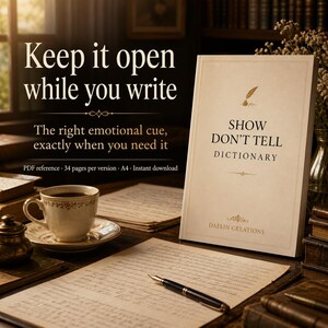 Show Dont Tell Guide for Writers, Emotions Writing Reference, List of Emotions for Fiction, GoodNotes Author Craft Tool image 9