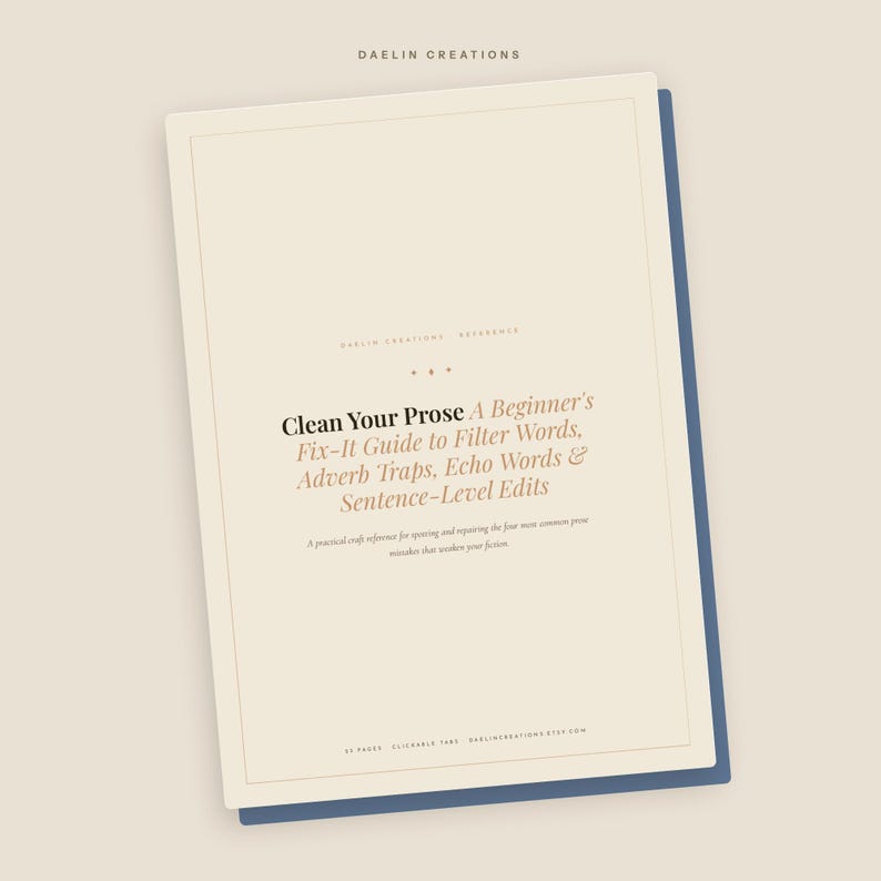 Clean Your Prose Fix-It Guide — Filter Words, Adverb Traps, Echo Words & Sentence Edits for Fiction Writers image 4