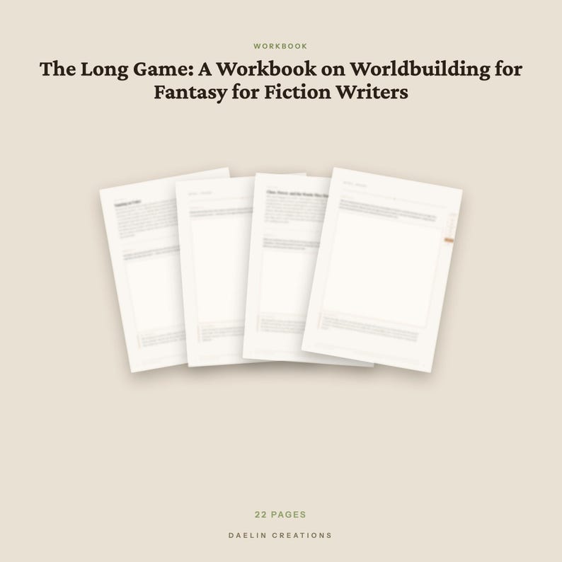 Quaderno di esercizi per la creazione di mondi fantasy / Quaderno di esercizi di scrittura stampabile in PDF / The Long Game / PDF per Goodnotes immagine 4