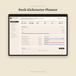 Book Kickstarter Planner — Crowdfunding Campaign Dashboard for Authors, Stretch Goal Ladder, Backer Survey Log & Fulfillment Cost Tracker image 2