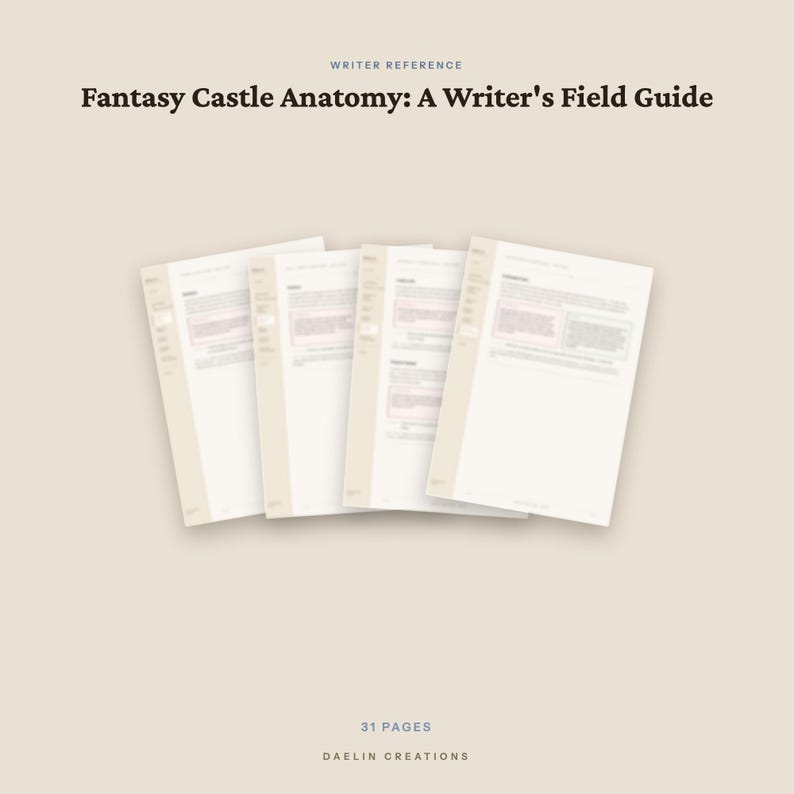 Fantasy Castle Anatomy Writer's Field Guide — Rum-för-rum-referens för skönlitterära författare bild 5