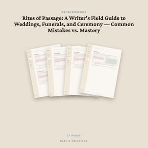 Guide till att skriva bröllop och begravningar | Referens till skönlitterärt hantverk för ceremonier, ritualer och sorgscener | Utskrivbar PDF-arbetsbok för författare bild 4