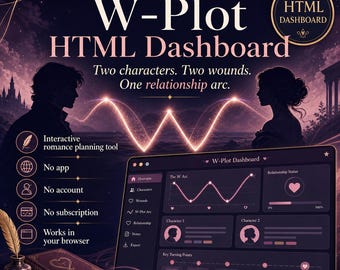 Romance Story Planner — Interactive Dual Plot Tool | W-Plot Method | No App Needed | Digital Download