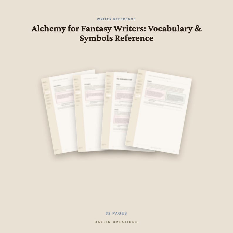 Alchemy Reference Guide for Fantasy Writers — Vocabulary, Symbols & Worldbuilding Desk Companion PDF image 5