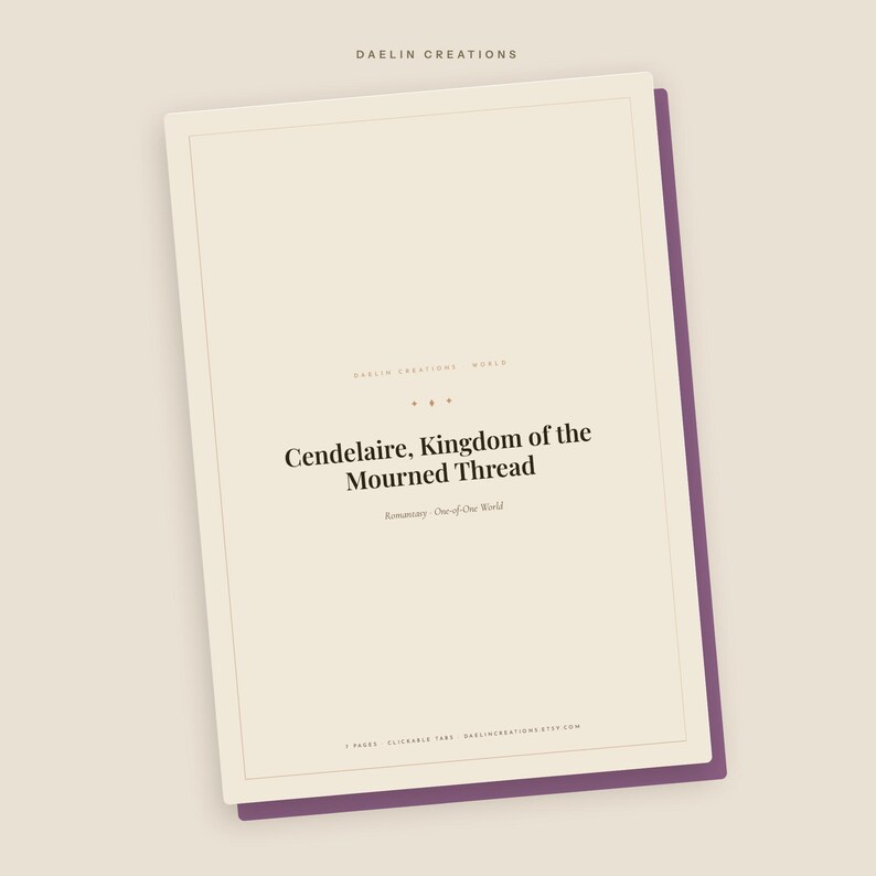 Romantasy World Bible — Cendelaire, Królestwo Opłakanej Nici | Ekskluzywny egzemplarz · Pobierz PDF zdjęcie 2