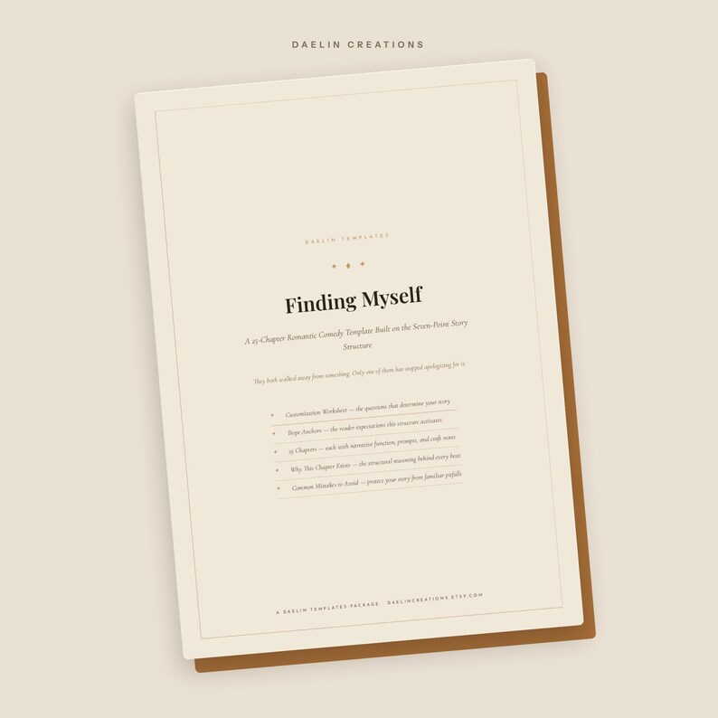 Werkboek voor de verhaalstructuur van een romantische komedie: Finding Myself | Plotplanner met zeven punten | Gids voor het thema overlevingsschuld afbeelding 3
