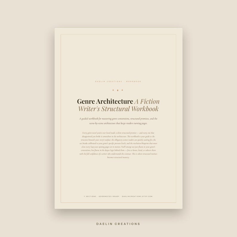Genre Architecture Workbook | Printable PDF | Genre Conventions, Story Structure & Scene Planning | Novel Planner | Goodnotes PDF image 2