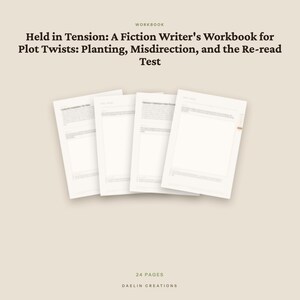 Werkboek voor het schrijven van fictie — Plotwendingen: Introductie, misleiding en de herleestoets | Printbare pdf voor schrijvers afbeelding 4